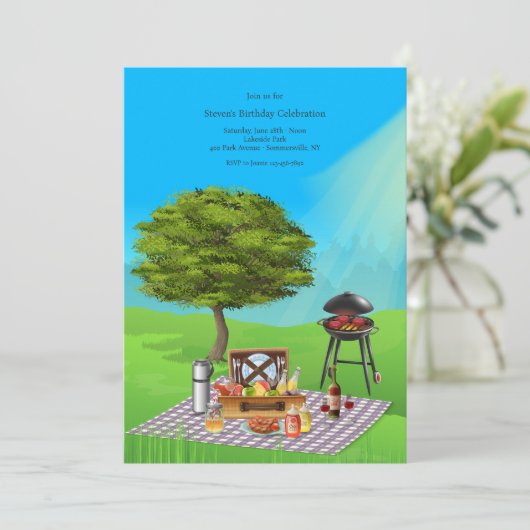 Invitation Pique-Nique Sous Un Arbre (Debout devant)