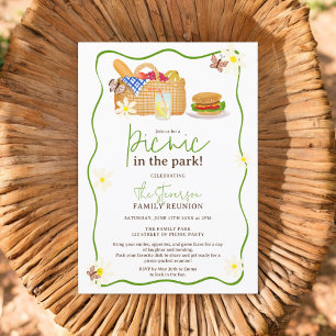 Invitation Pique-nique vert d'été réunion de famille dans le 