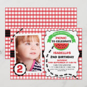 Invitation Pique-nique Watermelon Photo Anniversaire Fête Inv (Devant / Derrière)