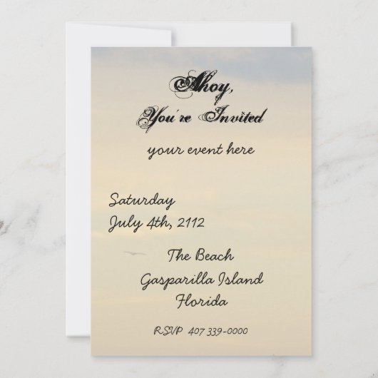 Invitation pirate (Dos)