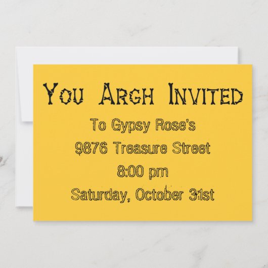 Invitation pirate (Dos)