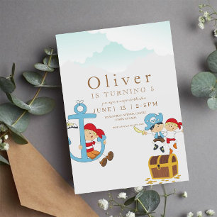 Invitation Pirate 5ème anniversaire fête