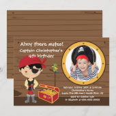 Invitation Pirate Ahoy Mates Boy Photo Party (Devant / Derrière)