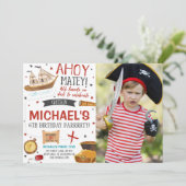 Invitation Pirate Anniversaire Photo (Debout devant)