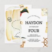 Invitation Pirate Anniversaire Pour Enfants (Devant / Derrière)