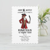 Invitation Pirate Birthday Red Boy thème (Debout devant)
