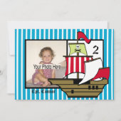 Invitation Pirate Birthday Ship Photo (Devant)