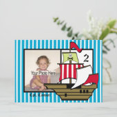Invitation Pirate Birthday Ship Photo (Debout devant)