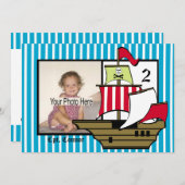Invitation Pirate Birthday Ship Photo (Devant / Derrière)