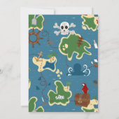 Invitation Pirate Birthday Treasure Map Bleu (Dos)