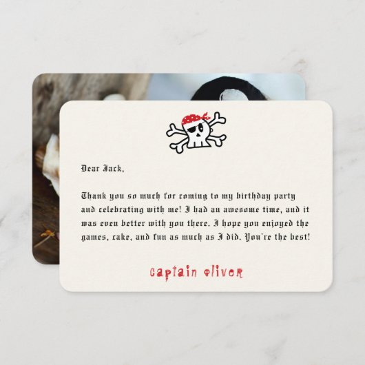 Invitation Pirate Capitaine Anniversaire de enfant de crâne C (Devant / Derrière)
