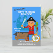 Invitation Pirate capitaine aventure fête d'anniversaire (Debout devant)