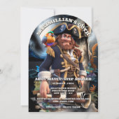 Invitation Pirate captain scroll island boys theme birthday  (Devant)