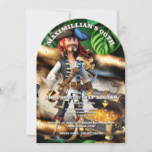 Invitation Pirate captain treasure chest boys theme birthday  (Devant)