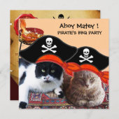 Invitation PIRATE CATS, Parlez comme une fête du Pirate Day B (Devant / Derrière)