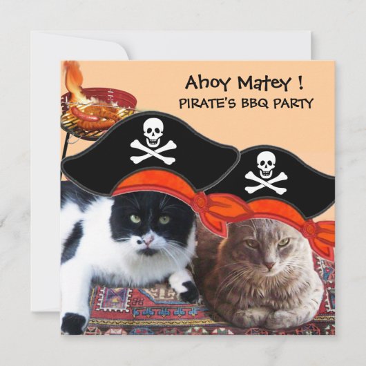 Invitation PIRATE CATS, Parlez comme une fête du Pirate Day B (Devant)