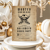 Invitation Pirate Crâne Soirée Halloween Dîner