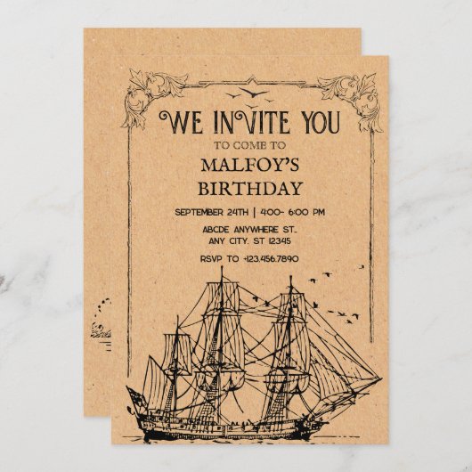 Invitation Pirate de collection  (Devant / Derrière)