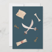 Invitation Pirate Dinosaur fête Animaux Anniversaire de enfan (Dos)