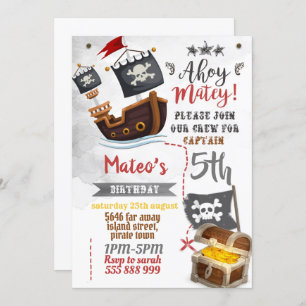 Invitation pirate - Fête d'anniversaire pirate