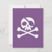 Invitation Pirate Girl Purple Stripes 6e fête d'anniversaire (Dos)
