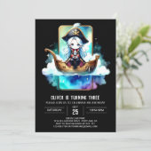 Invitation Pirate numérique minimaliste anniversaire (Debout devant)