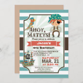 Invitation Pirate, Pirate Ship Thème Anniversaire (Devant / Derrière)