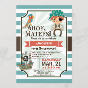 Invitation Pirate, Pirate Ship Thème Anniversaire