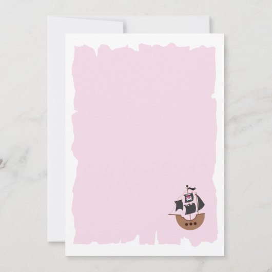 Invitation Pirate Plonger dans cinq rose 5e anniversaire Invi (Dos)