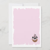 Invitation pirate pour 5ème anniversaire rose (Dos)