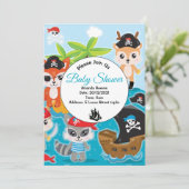 Invitation Pirate pour la Fête de Bébé (Debout devant)