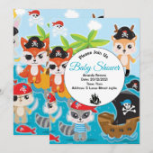 Invitation Pirate pour la Fête de Bébé (Devant / Derrière)