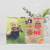 Invitation Pirate premier anniversaire garçon 1er anniversair (Debout devant)