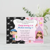 Invitation Pirate Princess Anniversaire de enfant Party Invit (Debout devant)