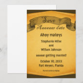 Invitation Pirate Scroll de Sauvegarde de Date (Devant / Derrière)