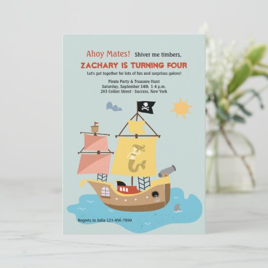 Invitation Pirate Ship 2 (Debout devant)