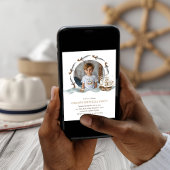 Invitation Pirate Ship Brown thème nautique Anniversaire