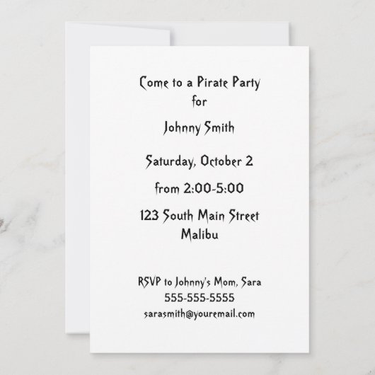 Invitation Pirate Ship Party (Dos)