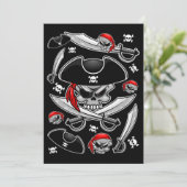 Invitation Pirate Skull avec Sabres croisés (Debout devant)