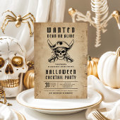 Invitation Pirate Skull Halloween Cocktail Party