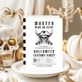 Invitation Pirate Skull Halloween Costume Party
