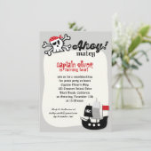 Invitation Pirate Skulls & Ship Anniversaire de enfant Invita (Debout devant)