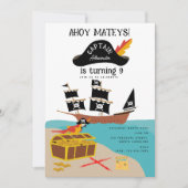 Invitation Pirate Thème Anniversaire Fête (Devant)