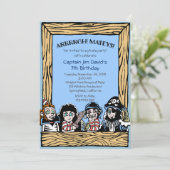 Invitation Pirate Thème Anniversaire Fête des Garçons (Debout devant)