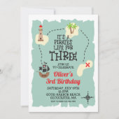 Invitation Pirate Treasure map 3ème anniversaire (Devant)