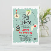 Invitation Pirate Treasure map 3ème anniversaire (Debout devant)