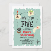 Invitation Pirate Treasure map 5e anniversaire (Devant)