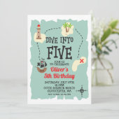 Invitation Pirate Treasure map 5e anniversaire (Debout devant)
