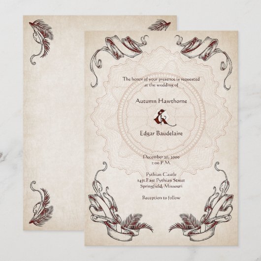 Invitation Pirate Treasure Mariage (Devant / Derrière)