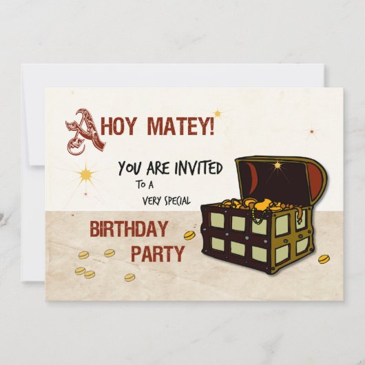 Invitation Pirate Trésor Anniversaire (Devant)